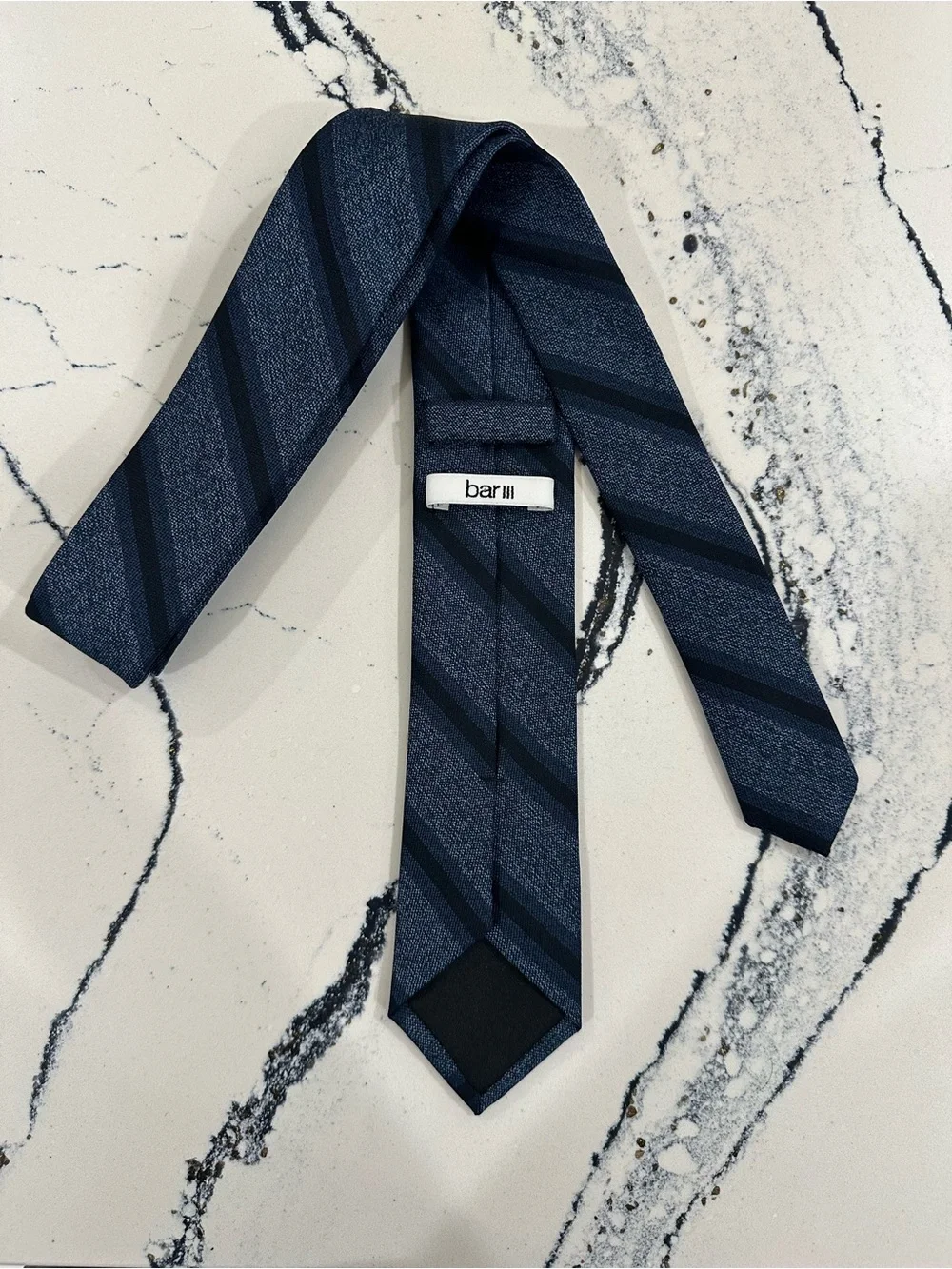 Bar III Blue and Navy Textured Diagonal Stripe Tie